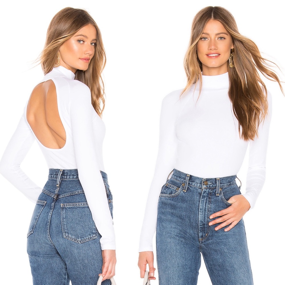 Free People Like I Do White Stretch Turtleneck M/L